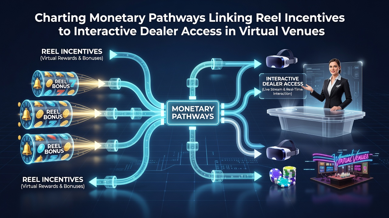 Diagram showing financial routes from reel incentives through payments to interactive dealer access in online venues