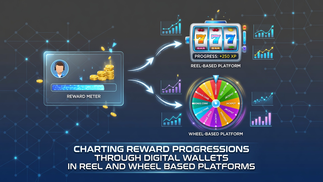 Digital wallet interface showing reward progression bars for slot and roulette games on a mobile screen