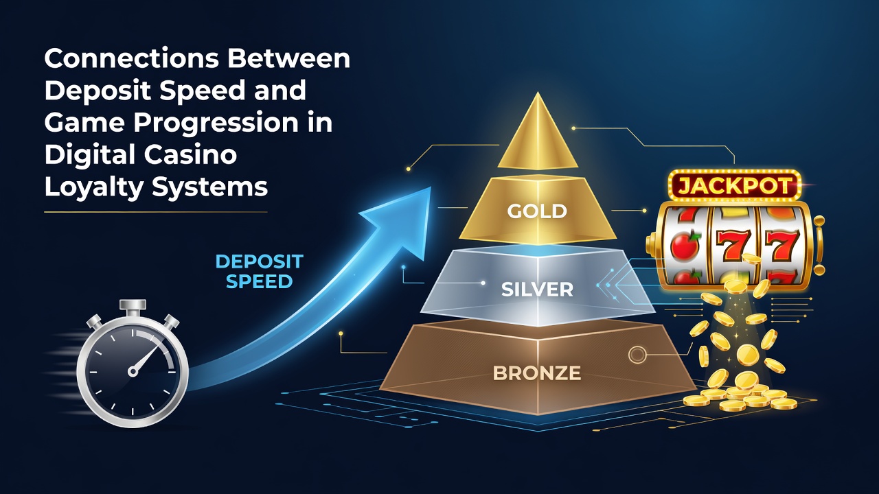 Illustration showing deposit processing timelines connected to loyalty tier advancement in digital casino platforms