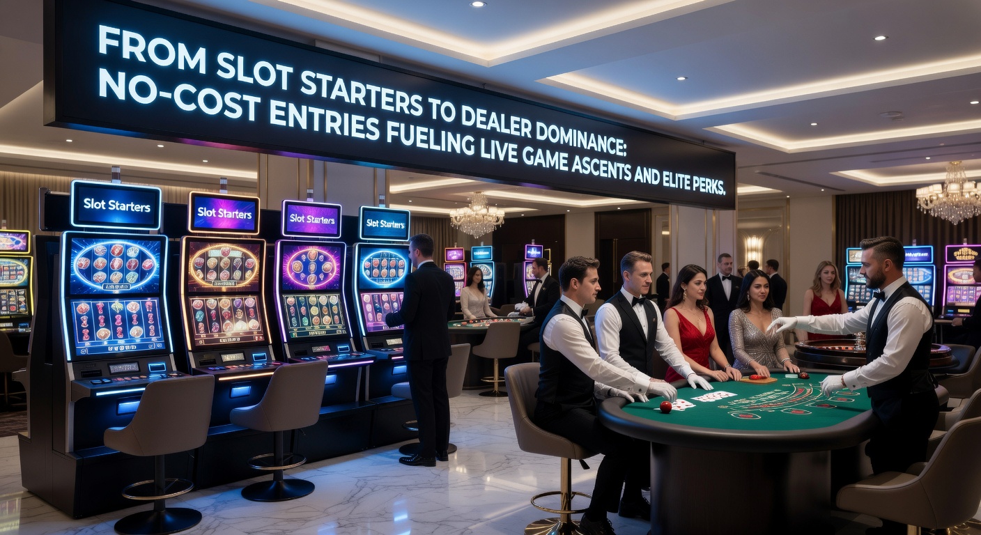 Graph showing player progression from free slot spins to VIP live dealer perks, with upward arrows and perk icons