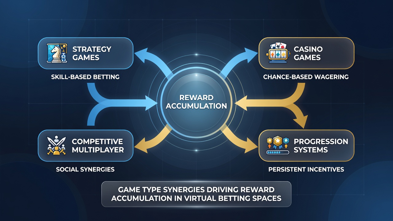 Live dealer table integrated with slot reward accumulation dashboard in a virtual casino environment