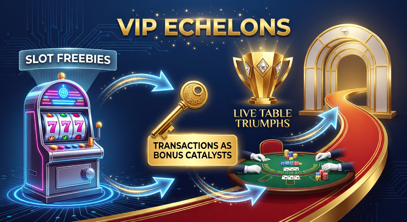 Digital interface showing a player making a deposit to activate cascading bonus tiers from slots to VIP live tables