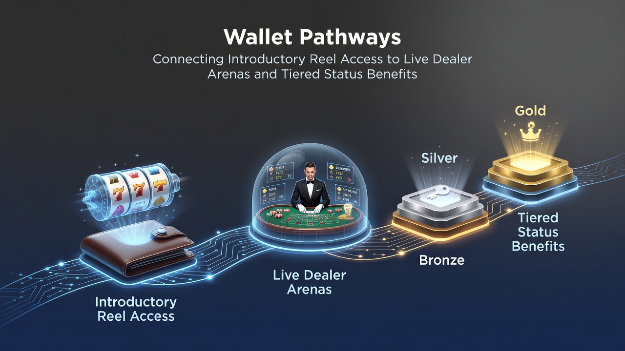 Digital wallet interface showing seamless transfer from slot bonuses to live dealer game access