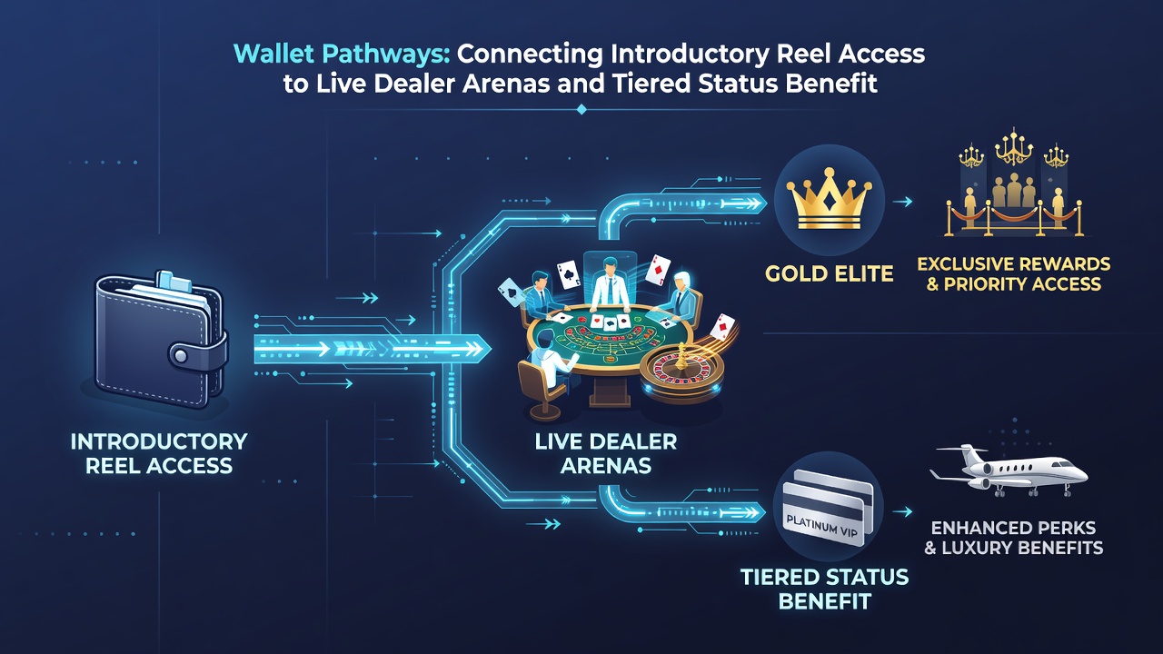 Loyalty tier dashboard displaying progression from slot bonuses through live dealer activity to VIP status